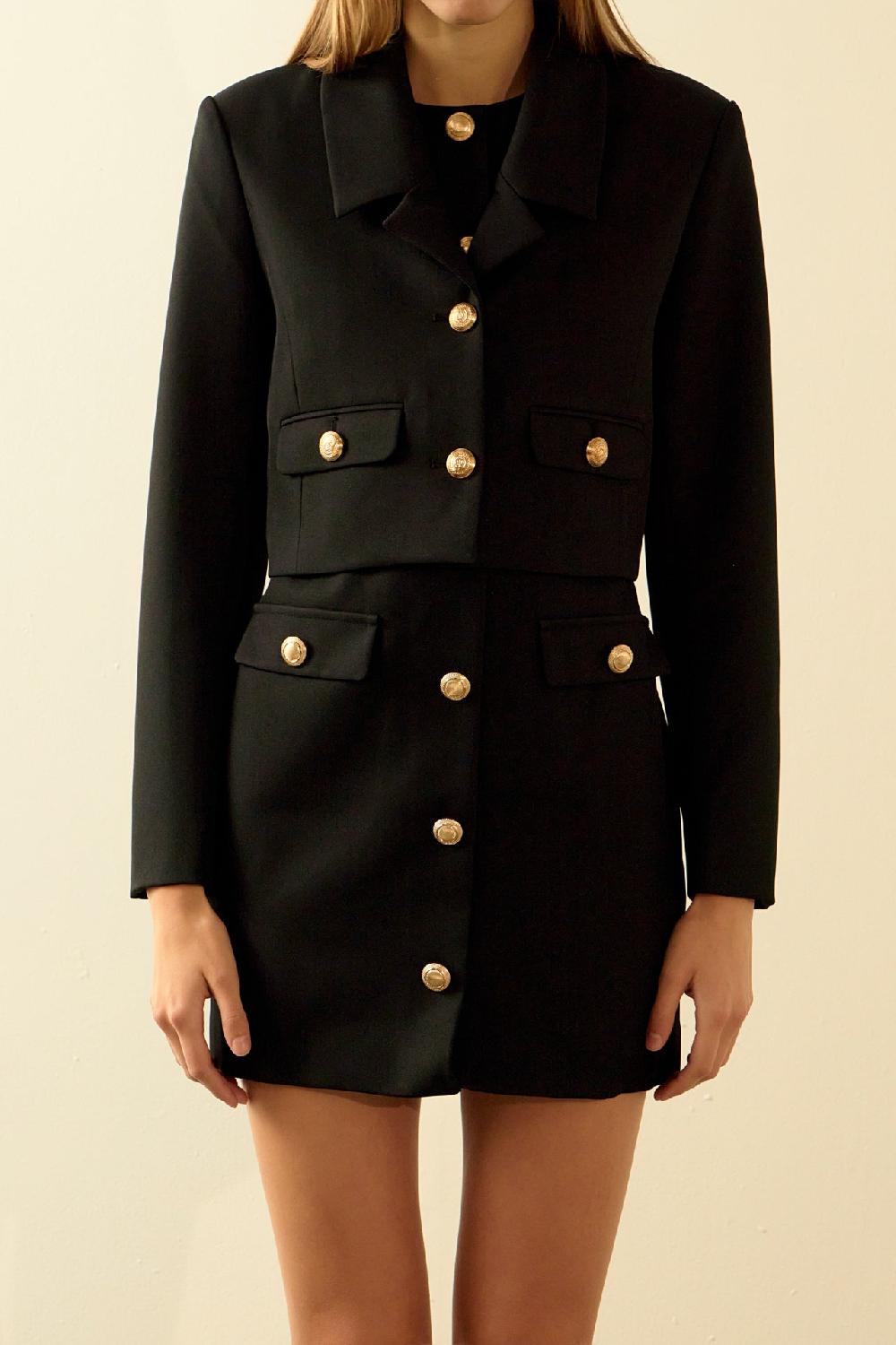 Endless Rose Classic Short Buttoned Jacket BLACK