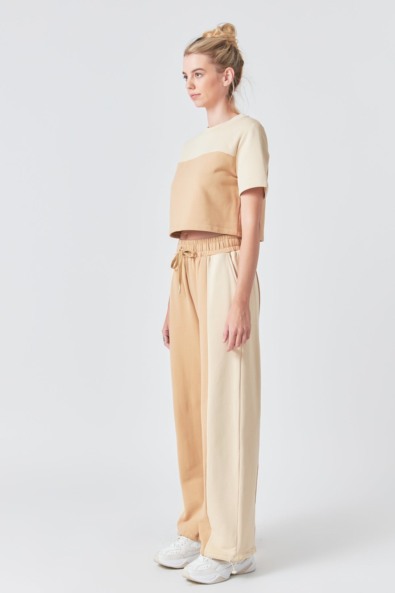Endless Rose Colorblock Loungewear Pants TAN