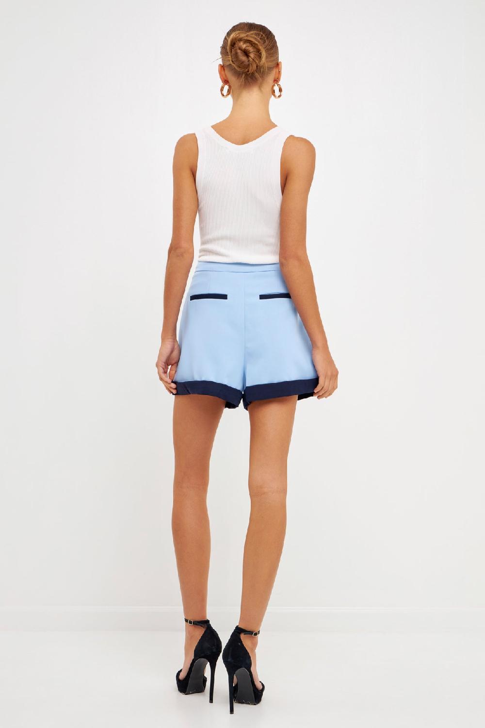 Endless Rose Colorblock Shorts BLUE MULTI