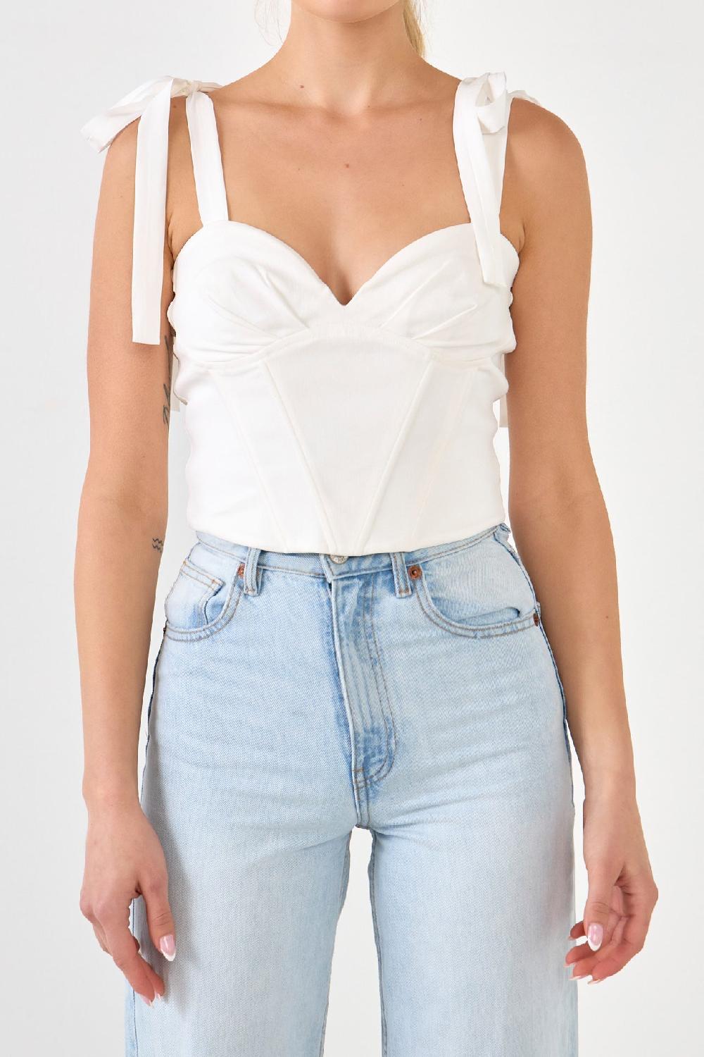 Endless Rose Combo Bustier Top IVORY