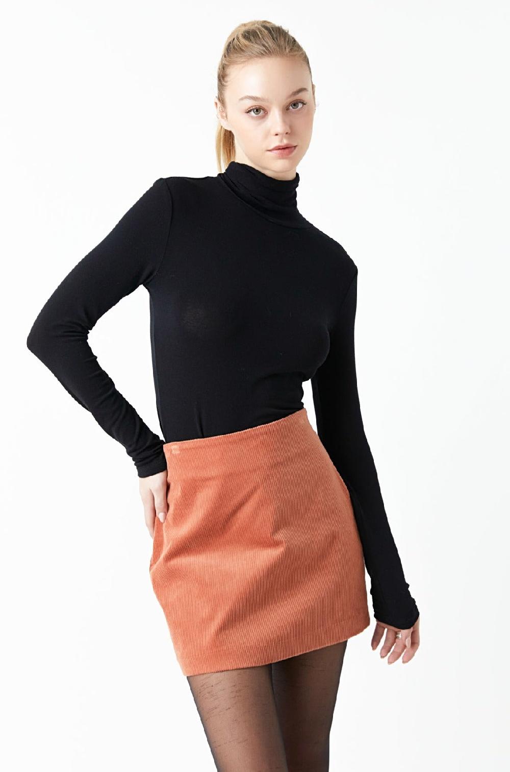 endless rose Corduroy Mini Skirt RUST