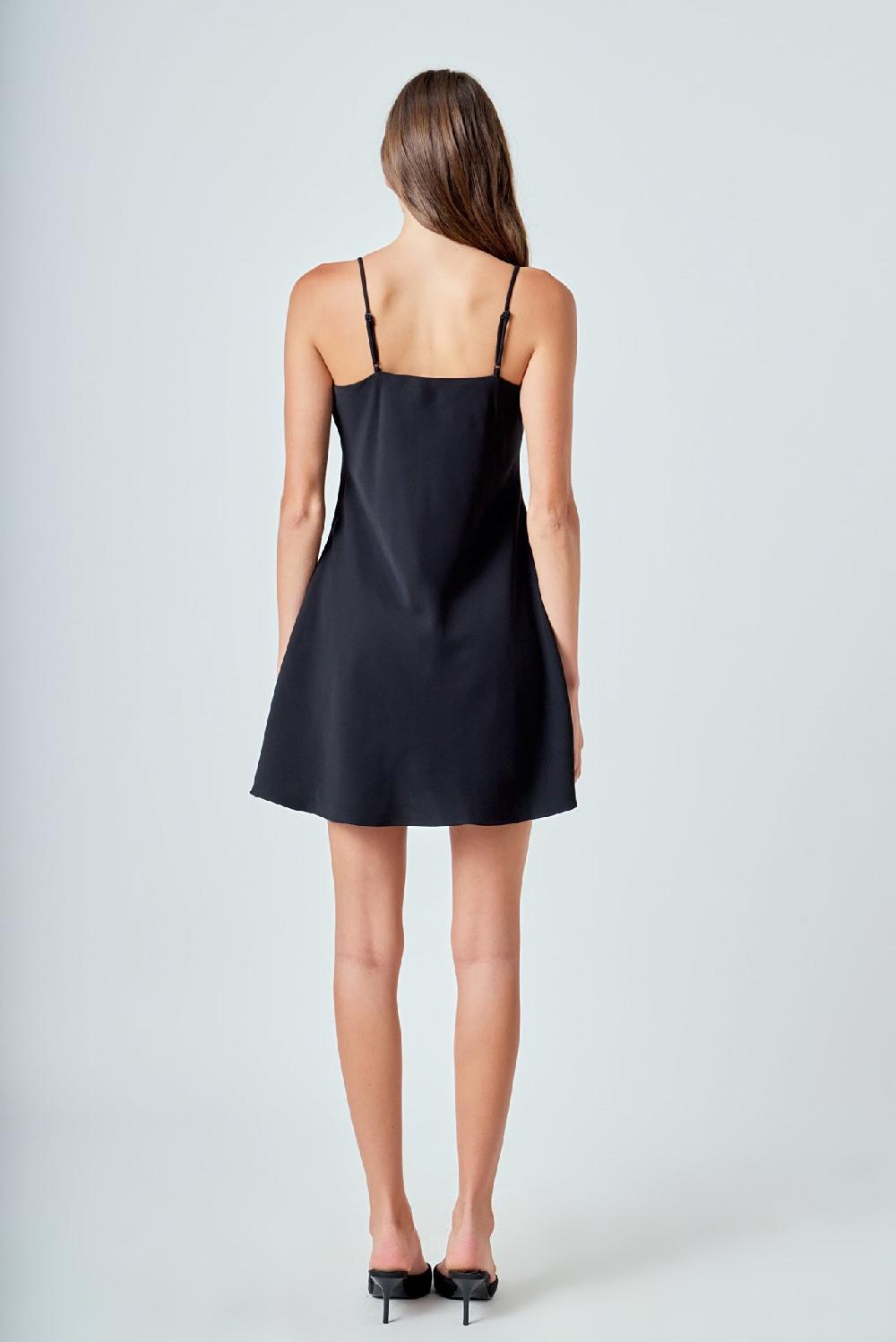 Endless Rose Corsage Mini Dress BLACK