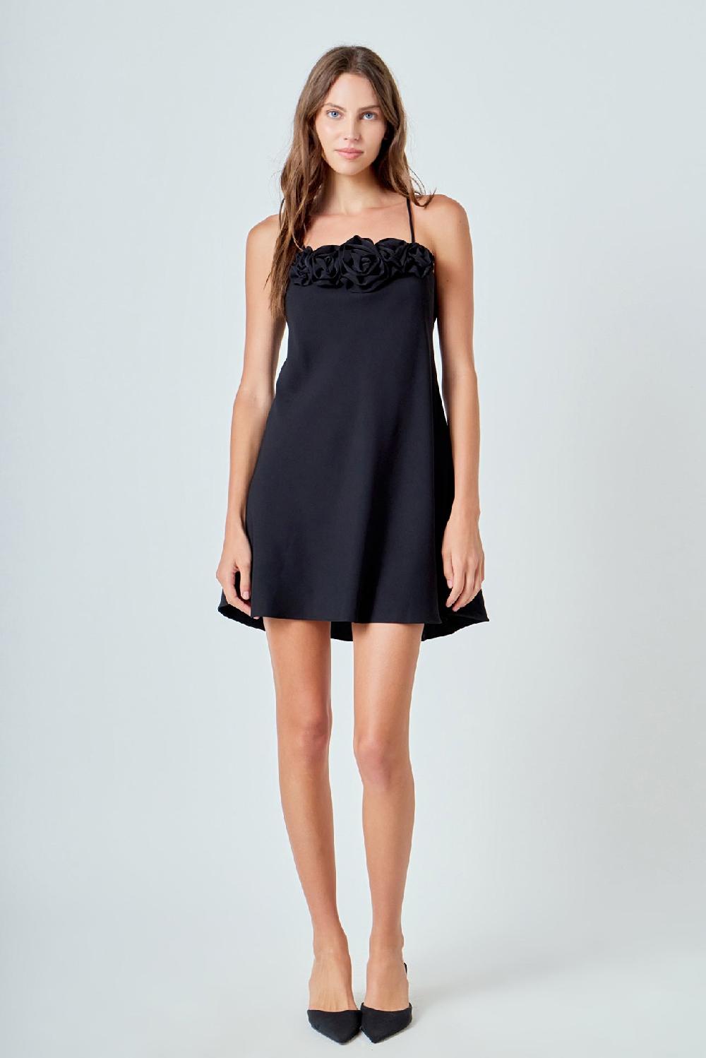 endless rose Corsage Mini Dress BLACK