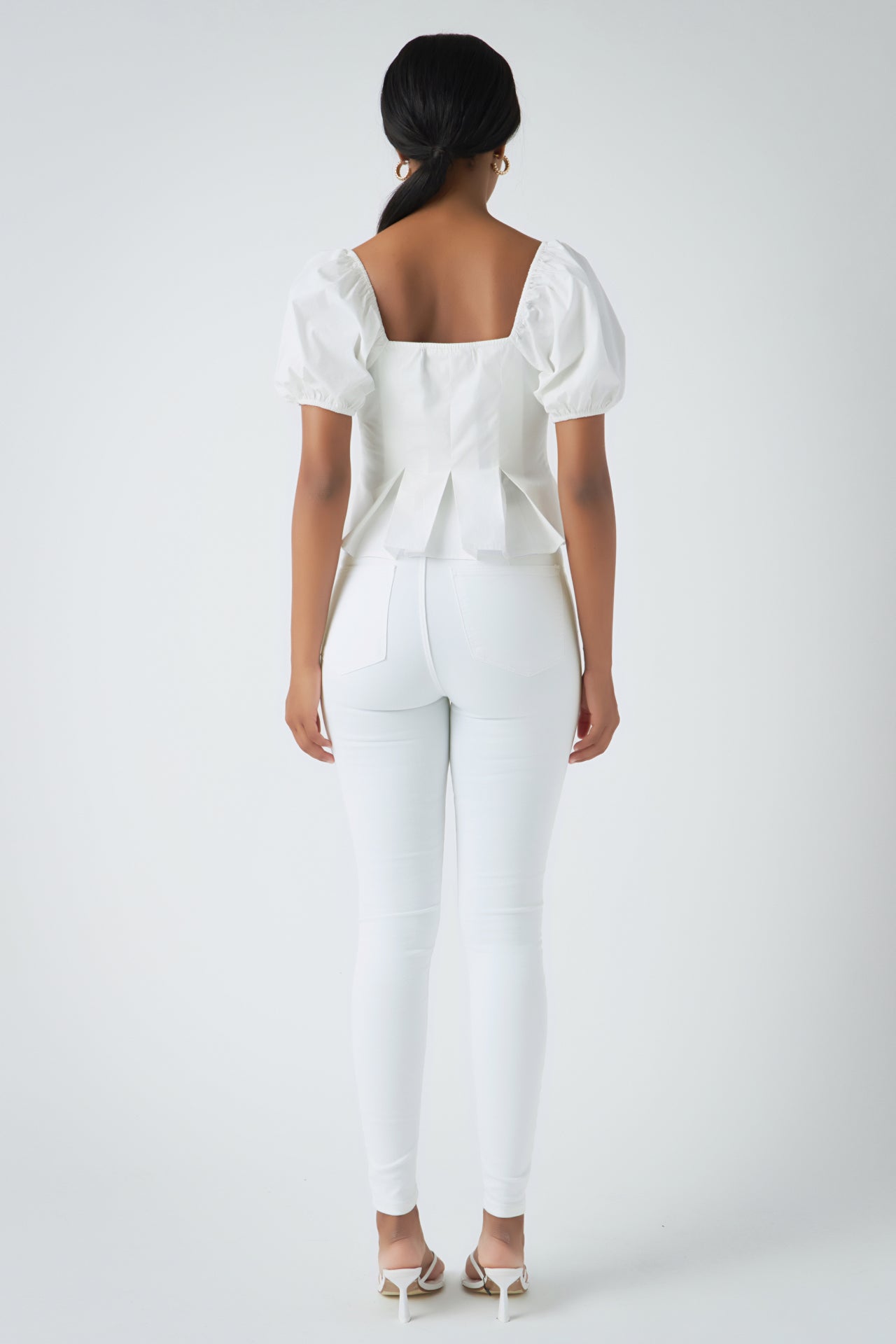 Endless Rose Corset Top With Pleats WHITE