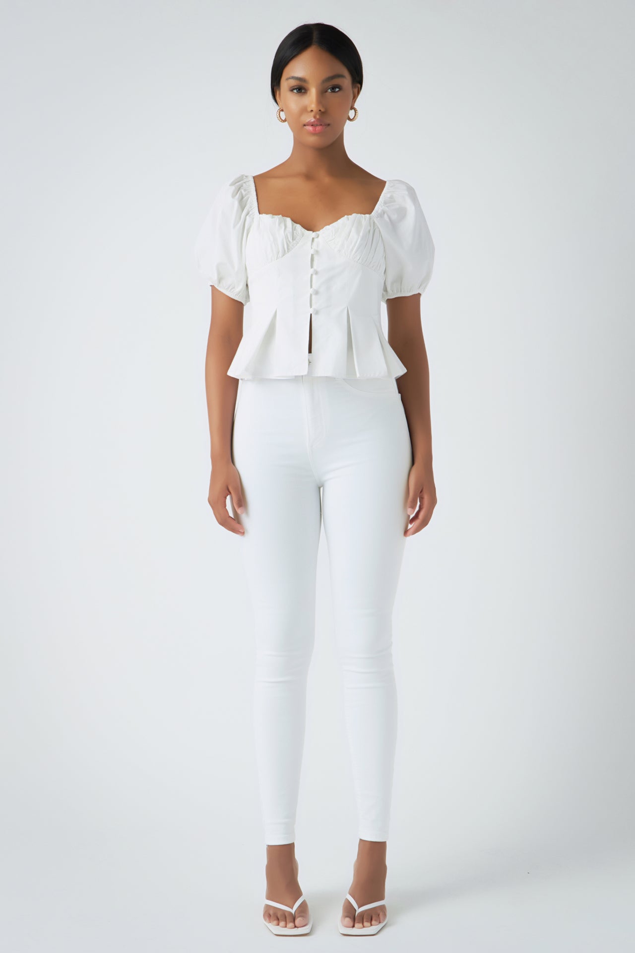 endless rose Corset Top with Pleats WHITE
