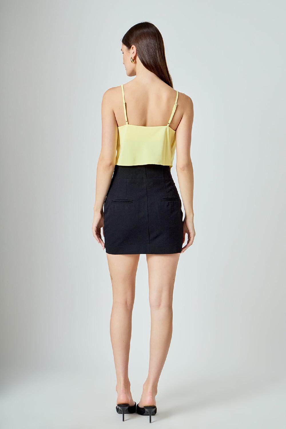 Endless Rose Cowl Neck Cropped Cami CREAMY YELLOW
