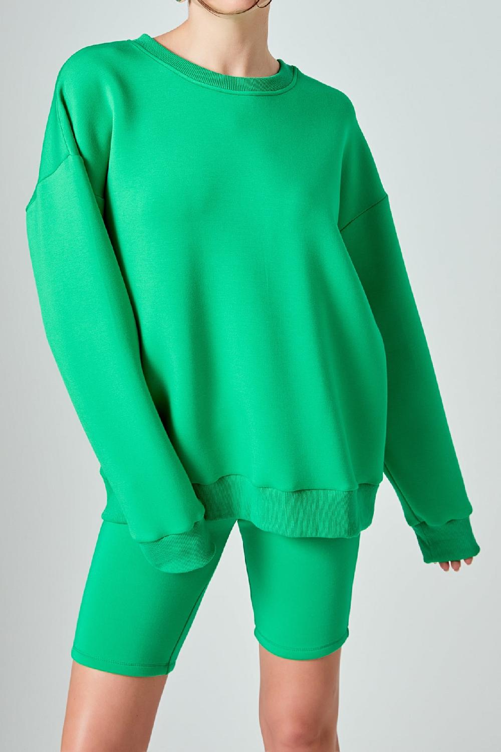 Endless Rose Crewneck Sweatshirt GREEN