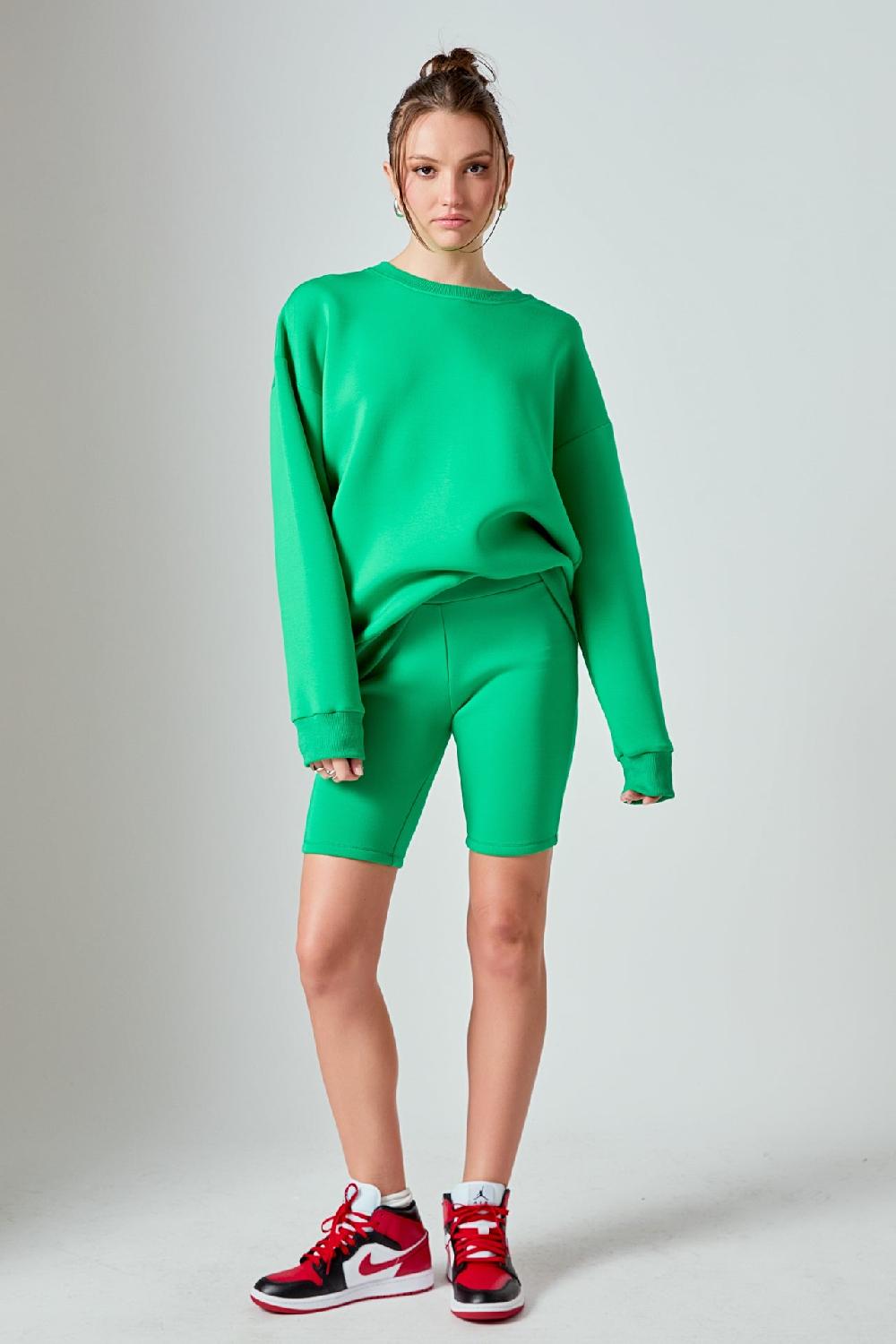 Endless Rose Crewneck Sweatshirt GREEN