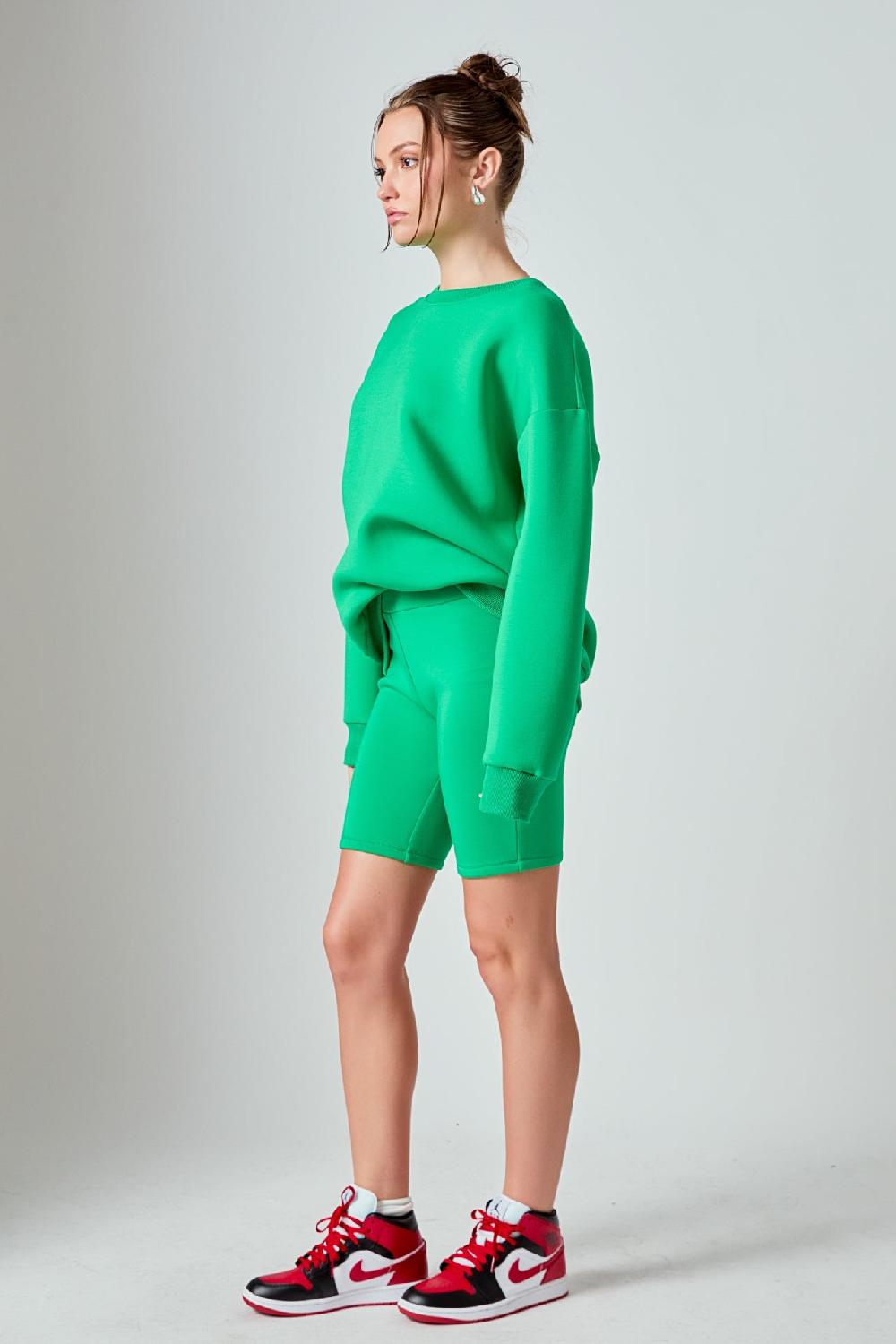 Endless Rose Crewneck Sweatshirt GREEN