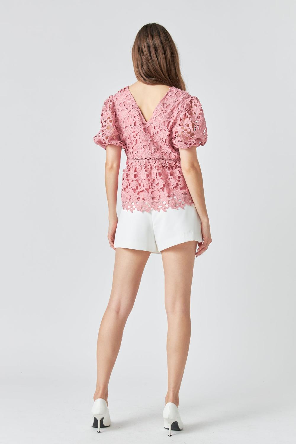 Endless Rose Crochet Lace Top MAUVE