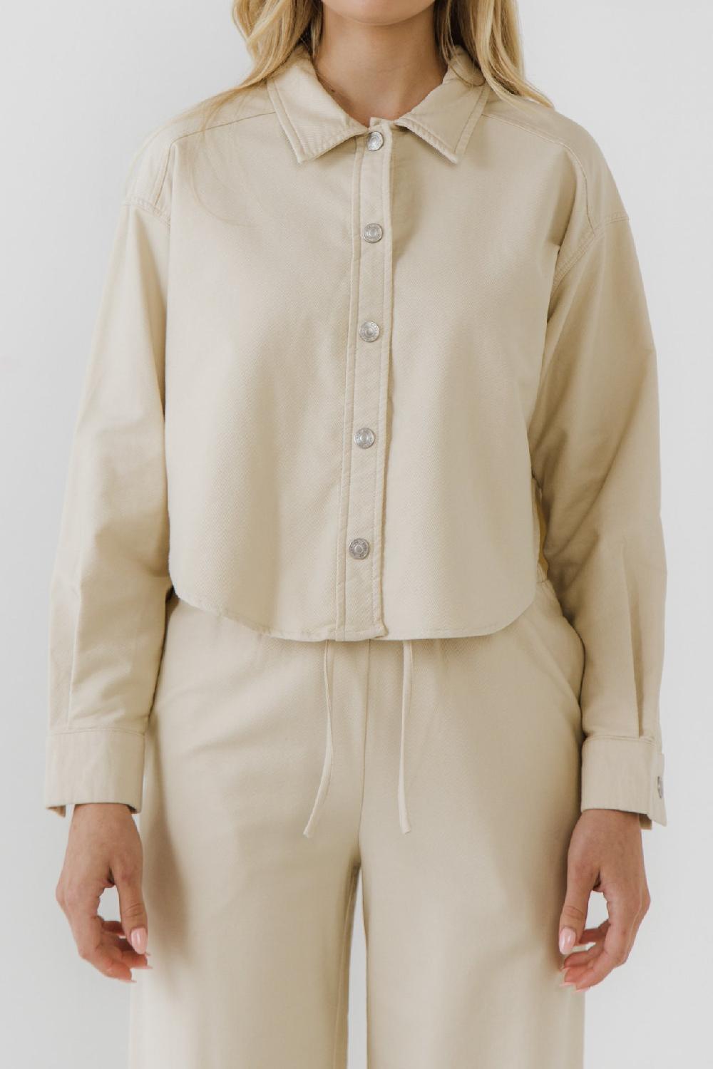 Endless Rose Crop Shirts ECRU