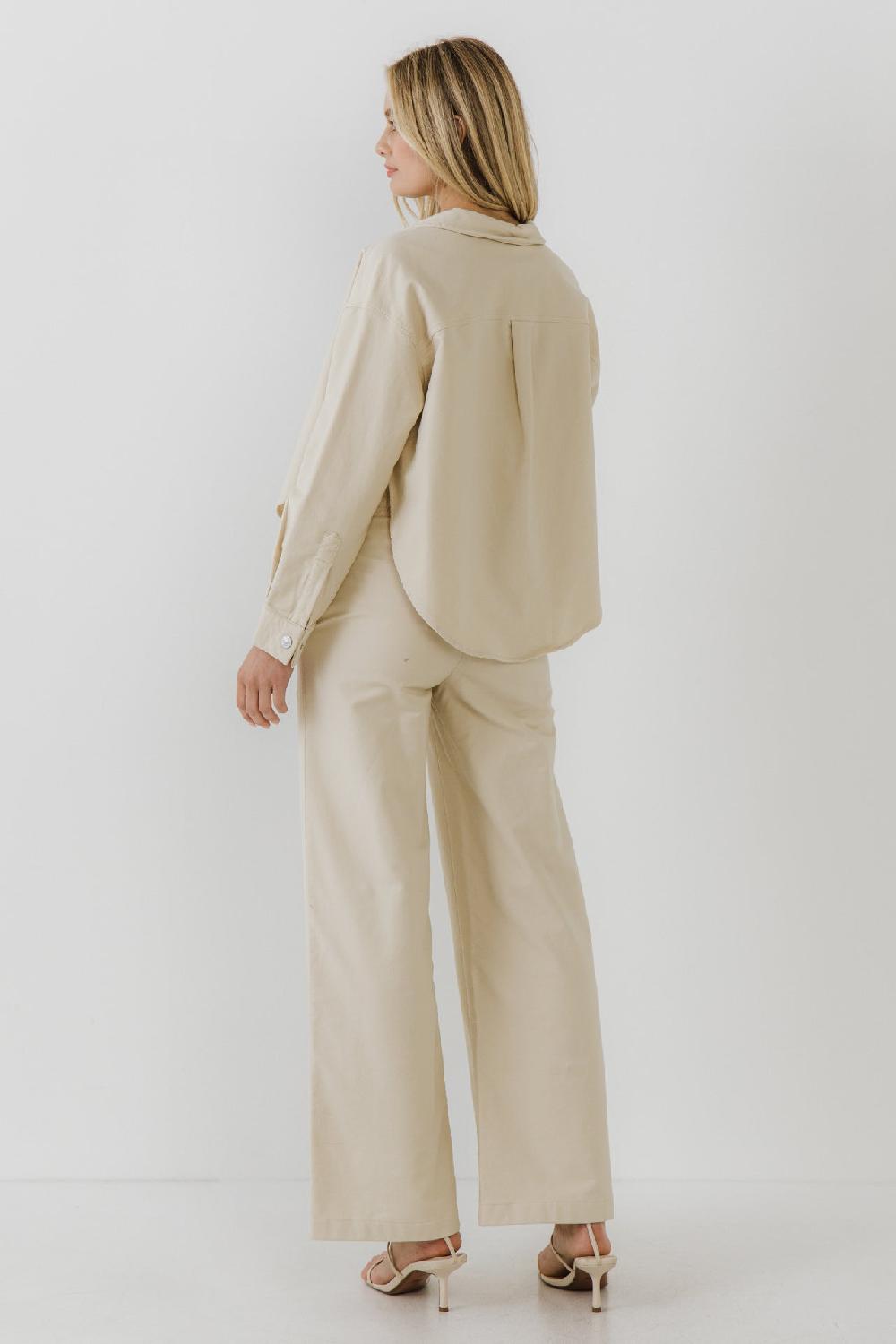 Endless Rose Crop Shirts ECRU