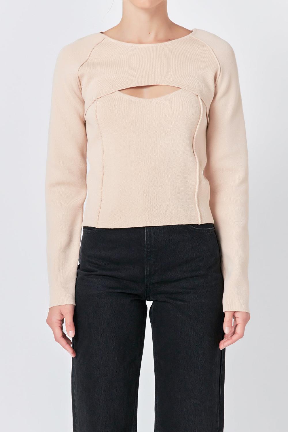 Endless Rose Cropped 2 Piece Set Sweater IVORY