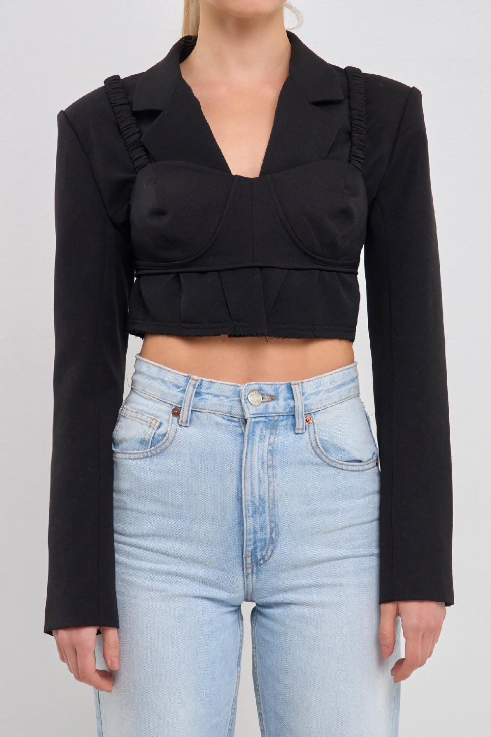 Endless Rose Cropped Blazer BLACK