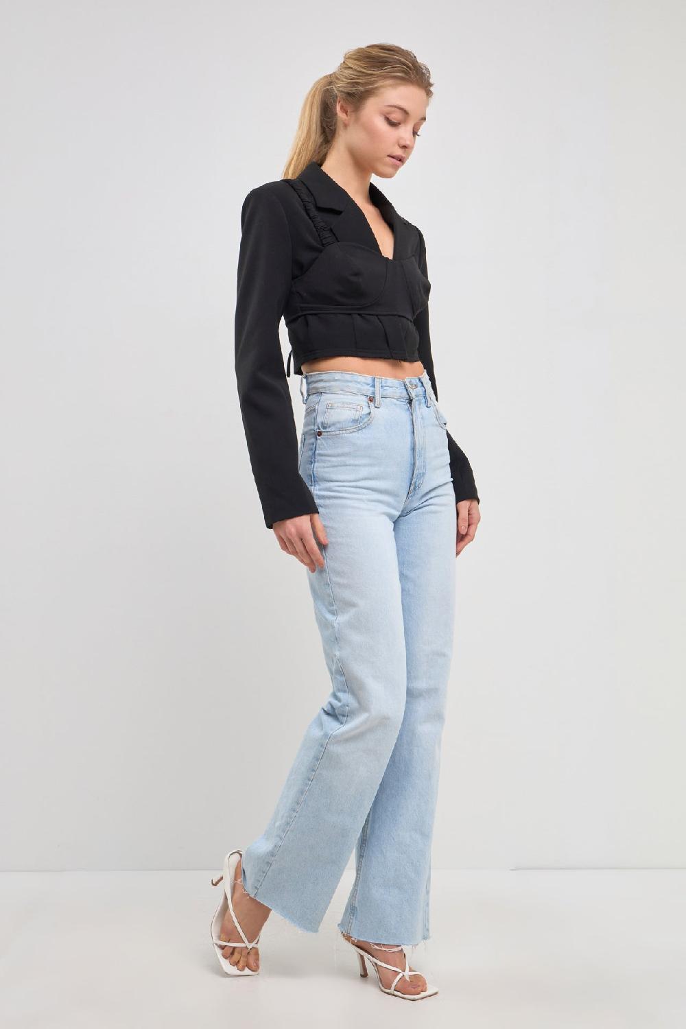 Endless Rose Cropped Blazer BLACK