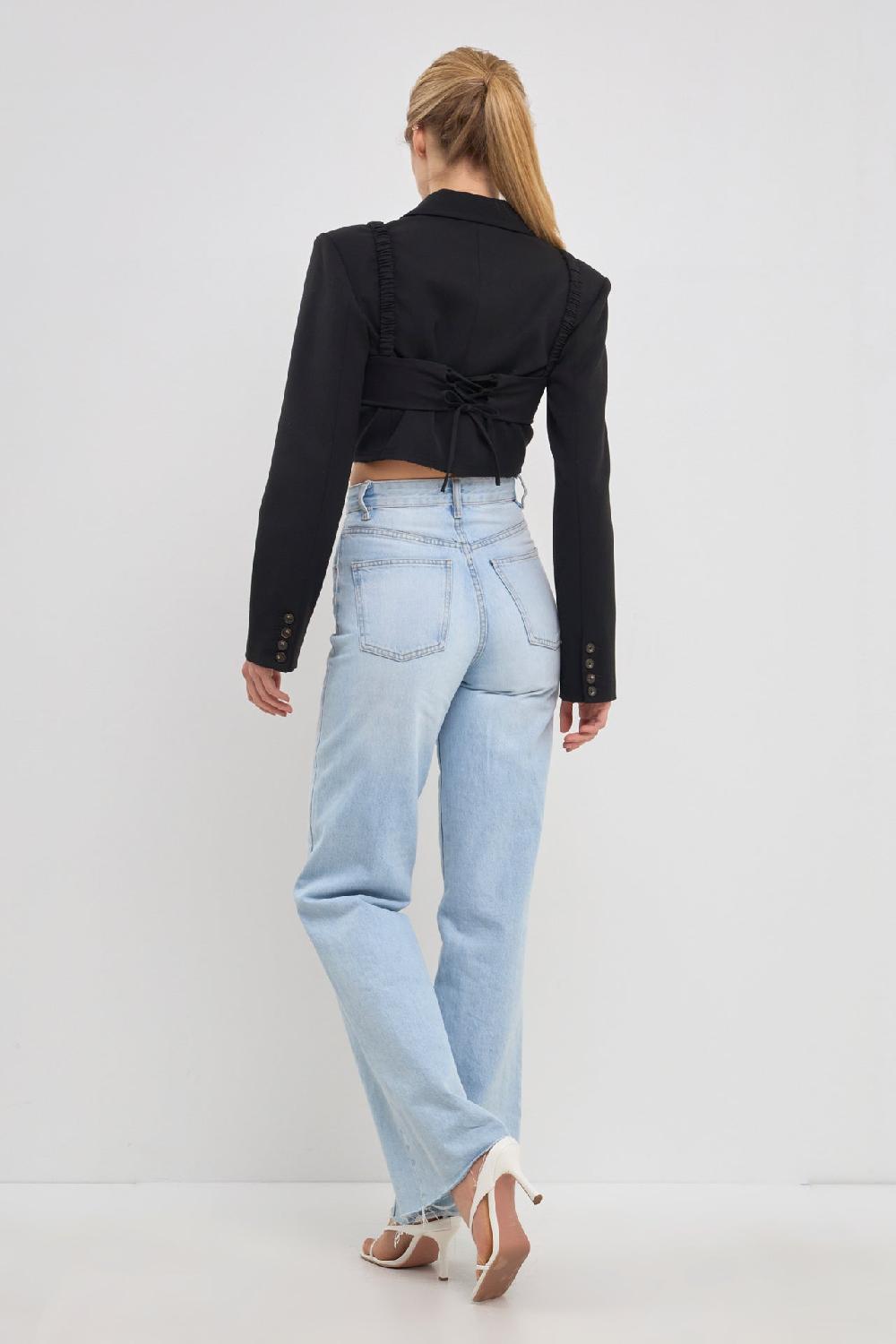 Endless Rose Cropped Blazer BLACK