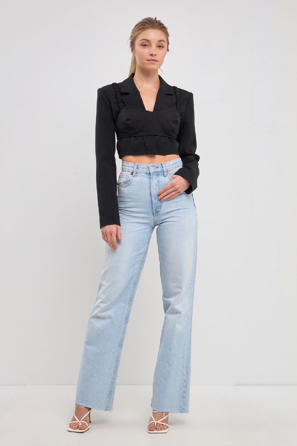 Endless Rose Cropped Blazer BLACK
