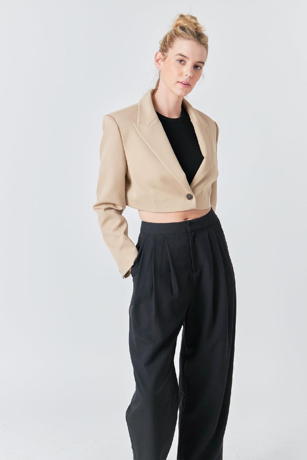 endless rose Cropped Jacket BEIGE