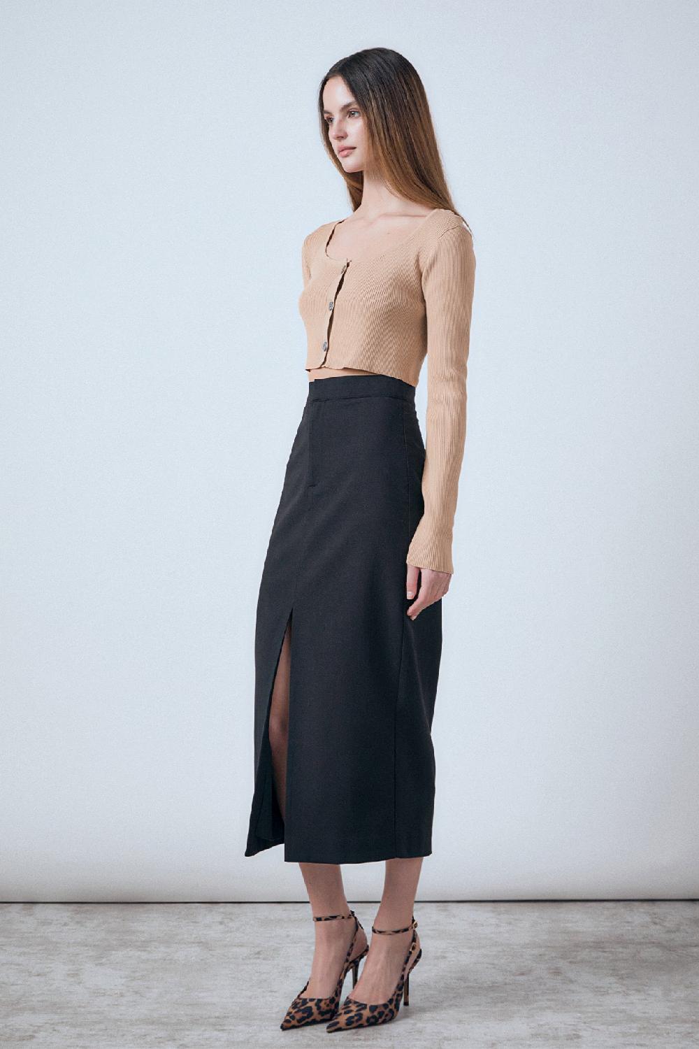 Endless Rose Cropped Knit Cardigan CAMEL