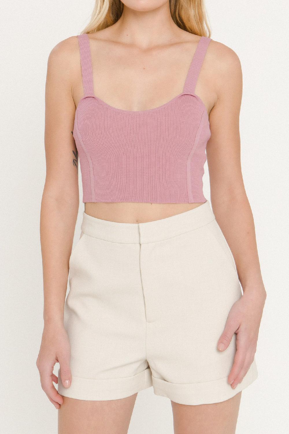 Endless Rose Cropped Knit Top MAUVE