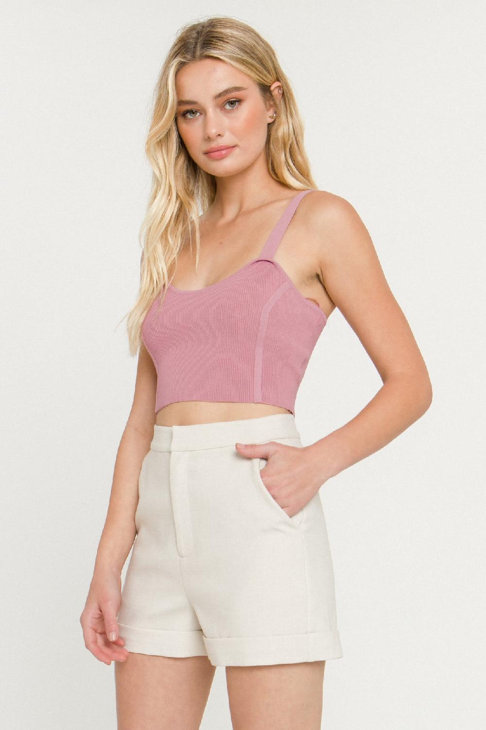 Endless Rose Cropped Knit Top MAUVE