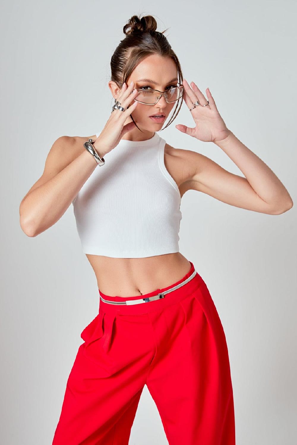 endless rose Cropped Racerback Tank BLACK