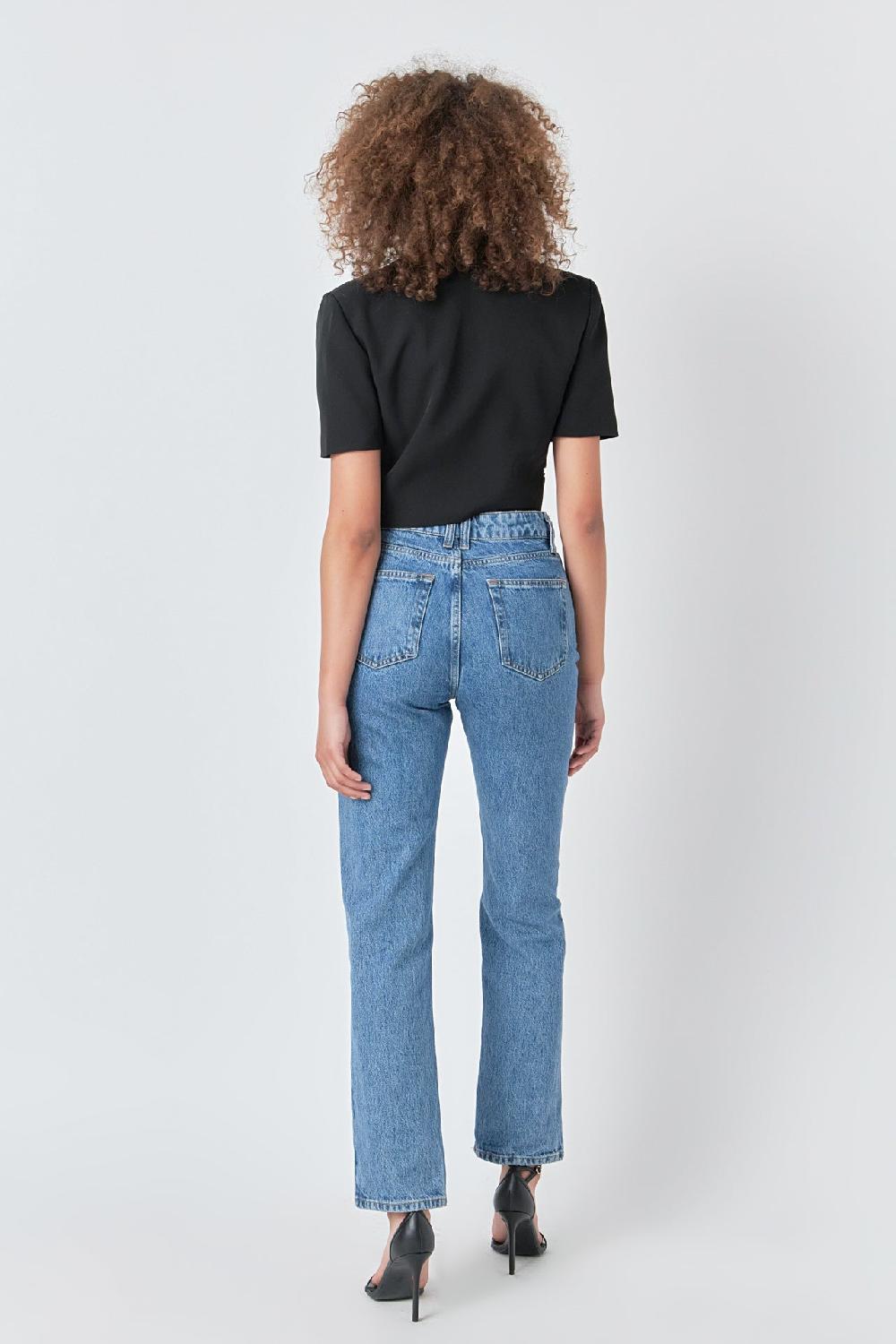 Endless Rose Cropped Short Sleeve Blazer BLACK