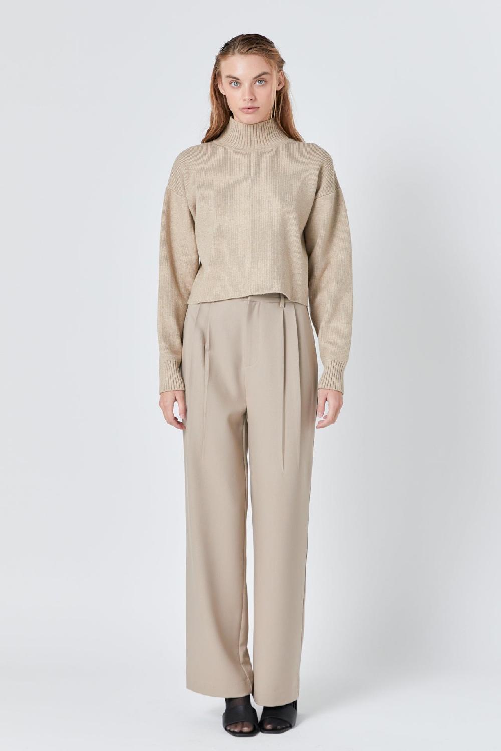 Endless Rose Cropped Sweater BEIGE