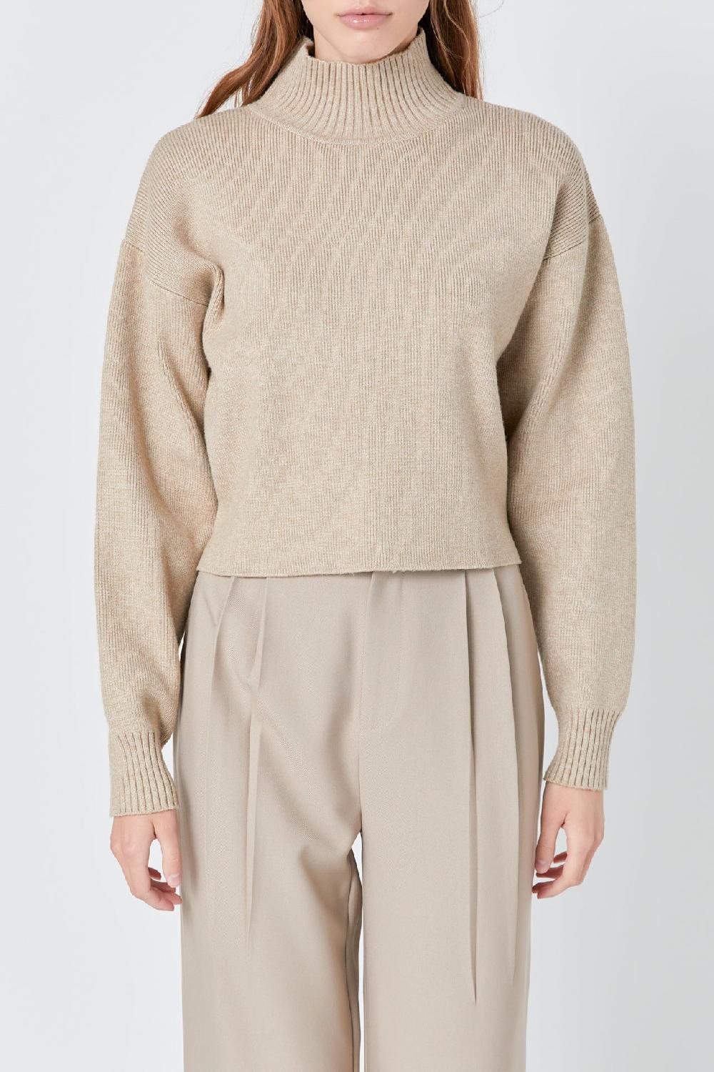Endless Rose Cropped Sweater BEIGE