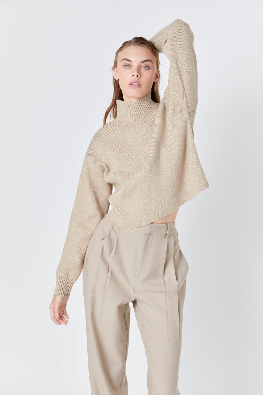 endless rose Cropped Sweater BEIGE