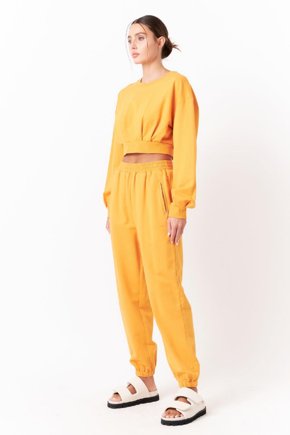 Endless Rose Cropped Sweatshirt ORANGE