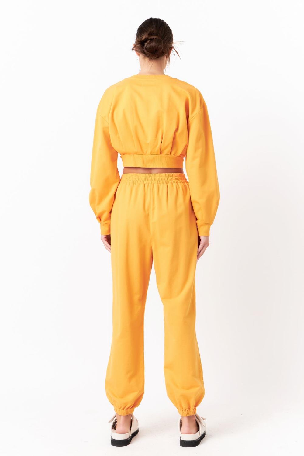 Endless Rose Cropped Sweatshirt ORANGE