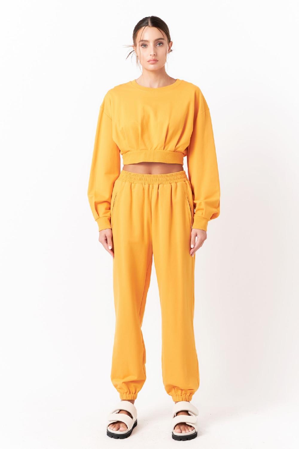 endless rose Cropped Sweatshirt ORANGE