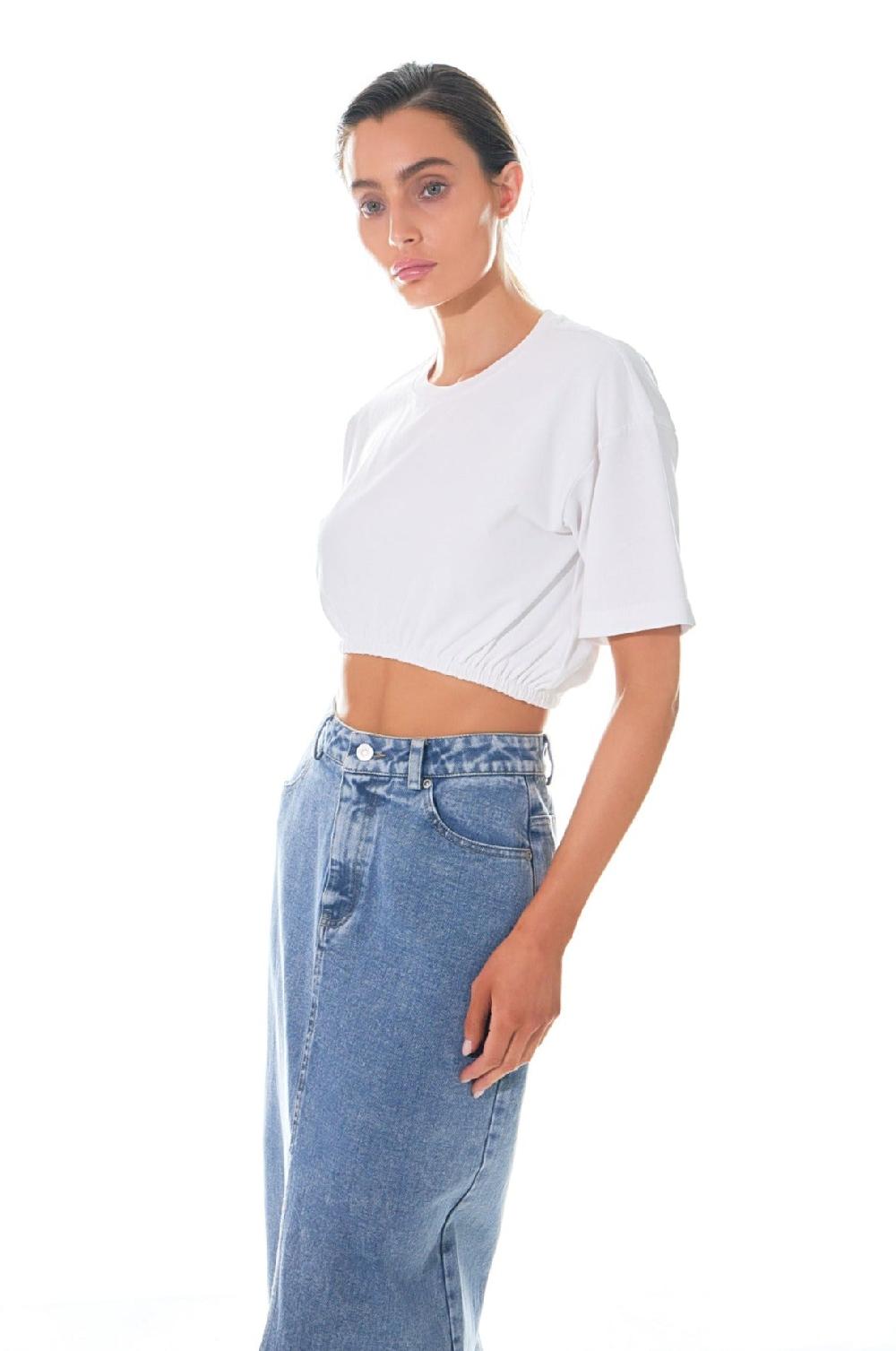 endless rose Cropped T-Shirt WHITE