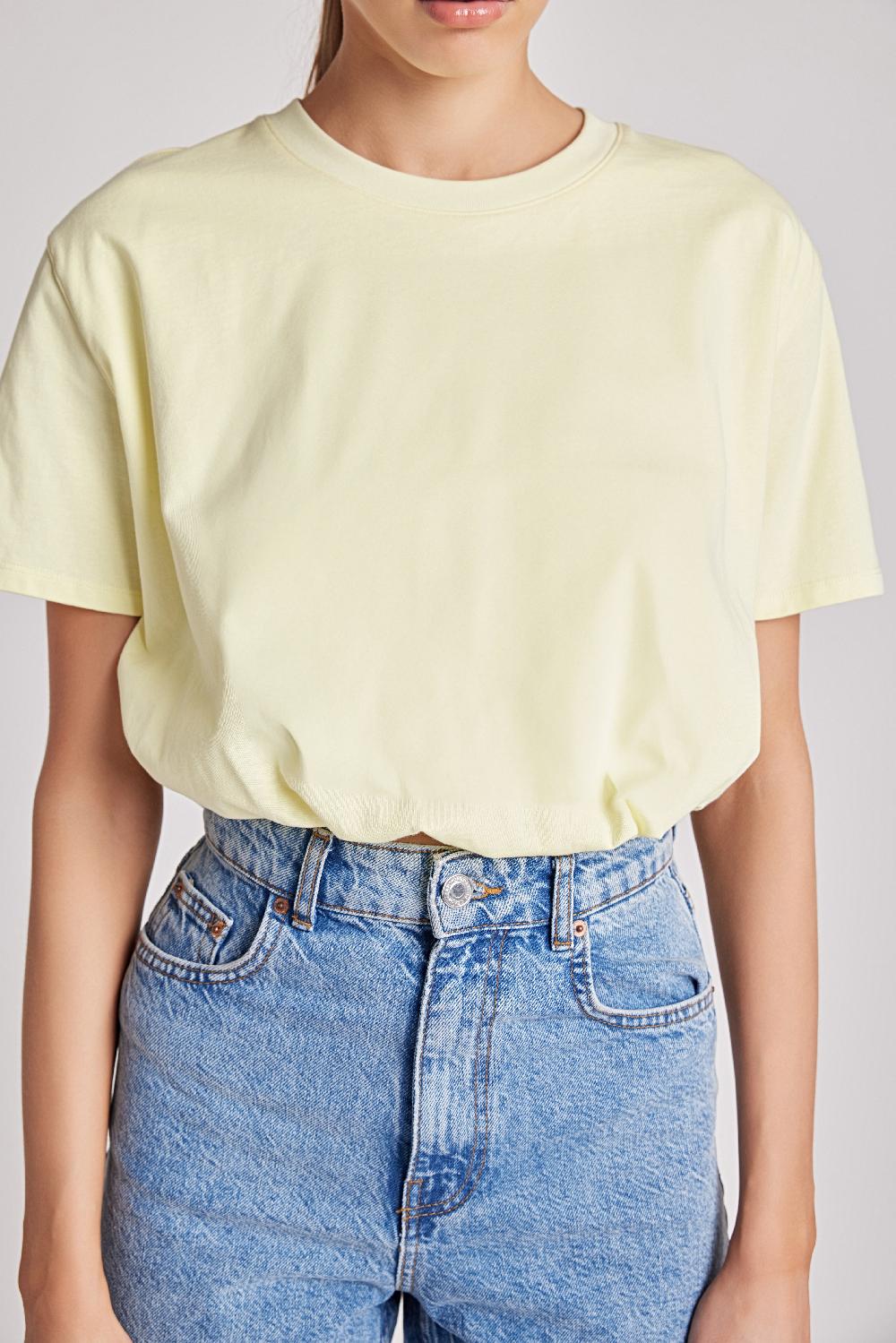 Endless Rose Cropped Top With Elastic Band LEMON