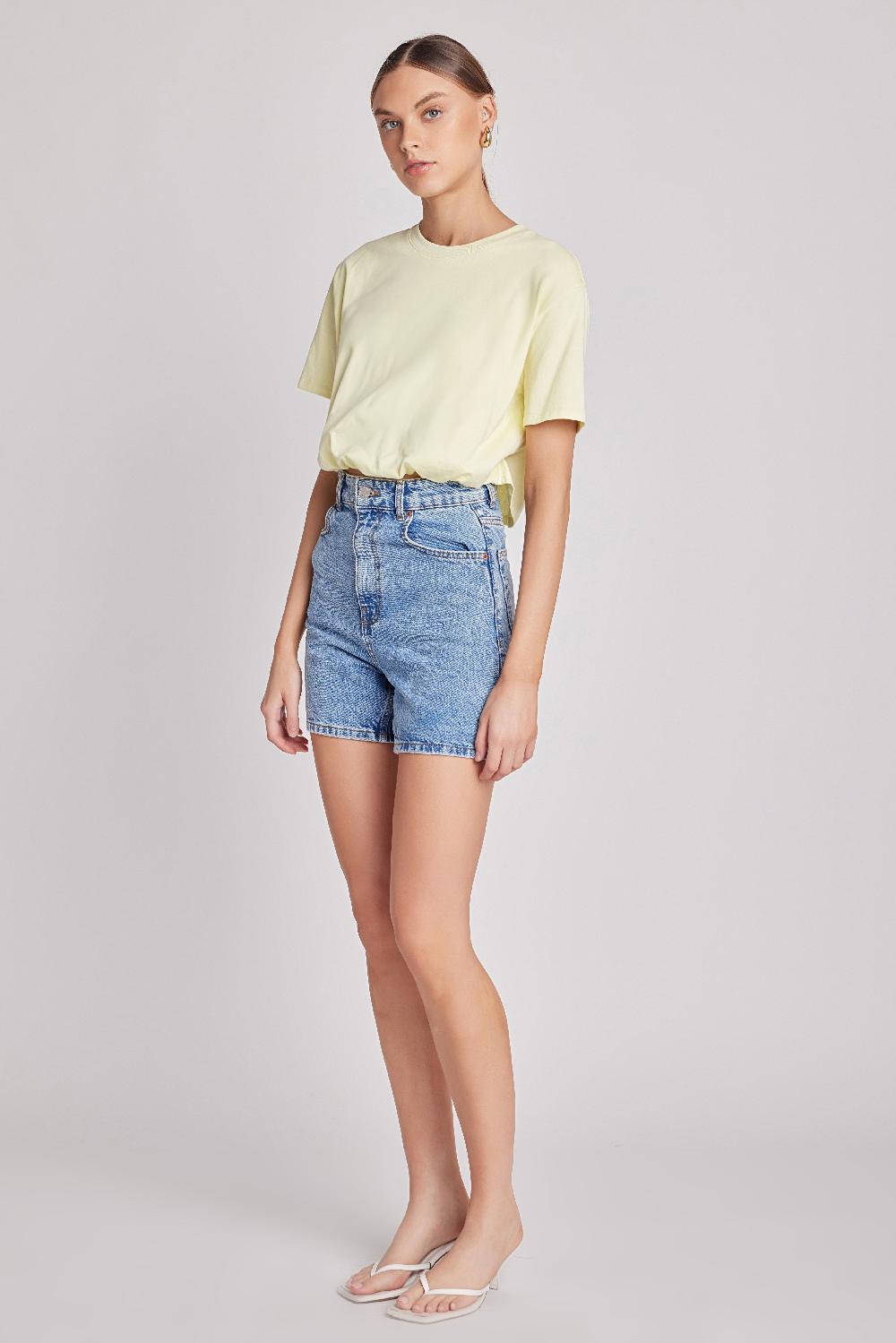 Endless Rose Cropped Top With Elastic Band LEMON