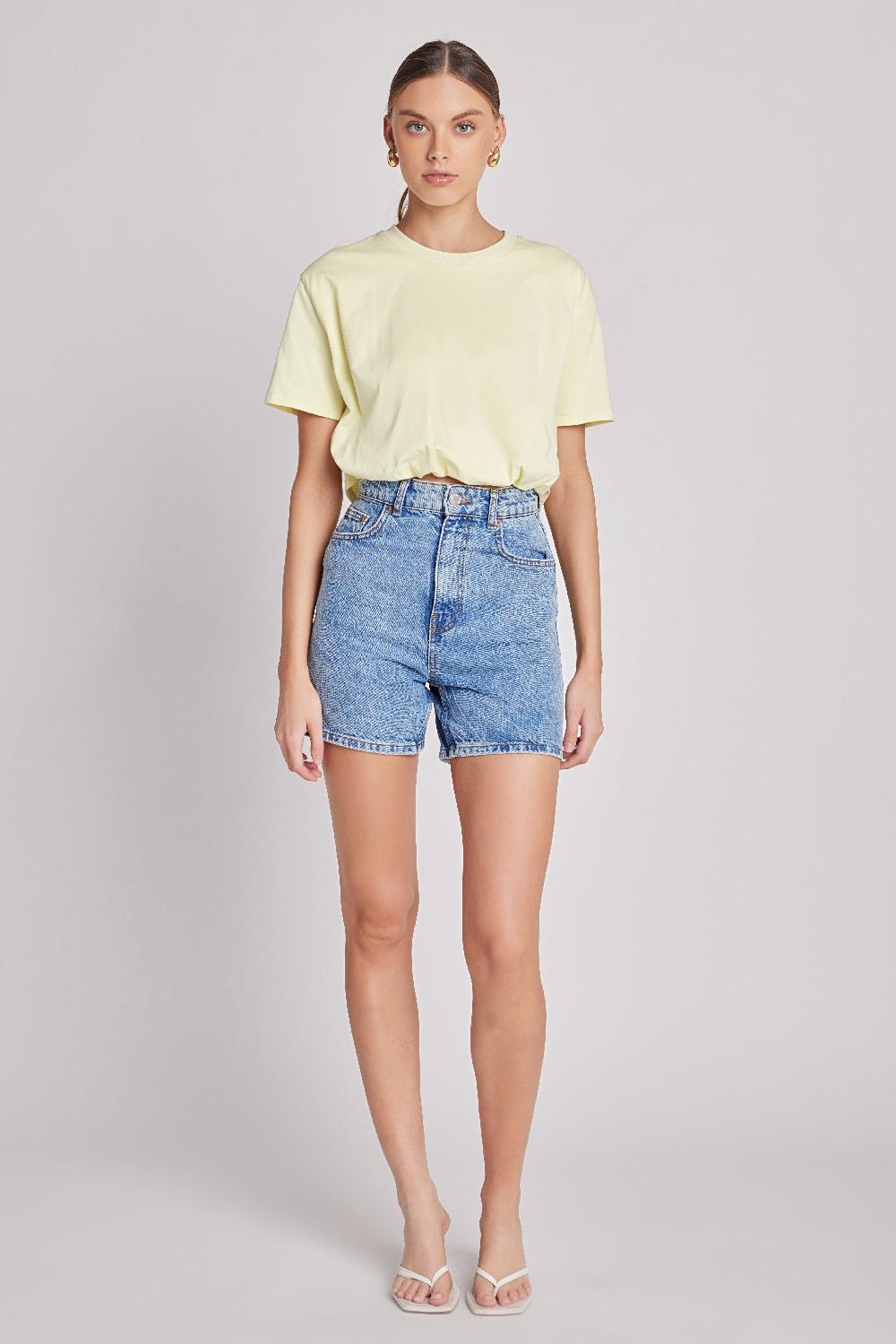 endless rose Cropped Top with Elastic Band LEMON
