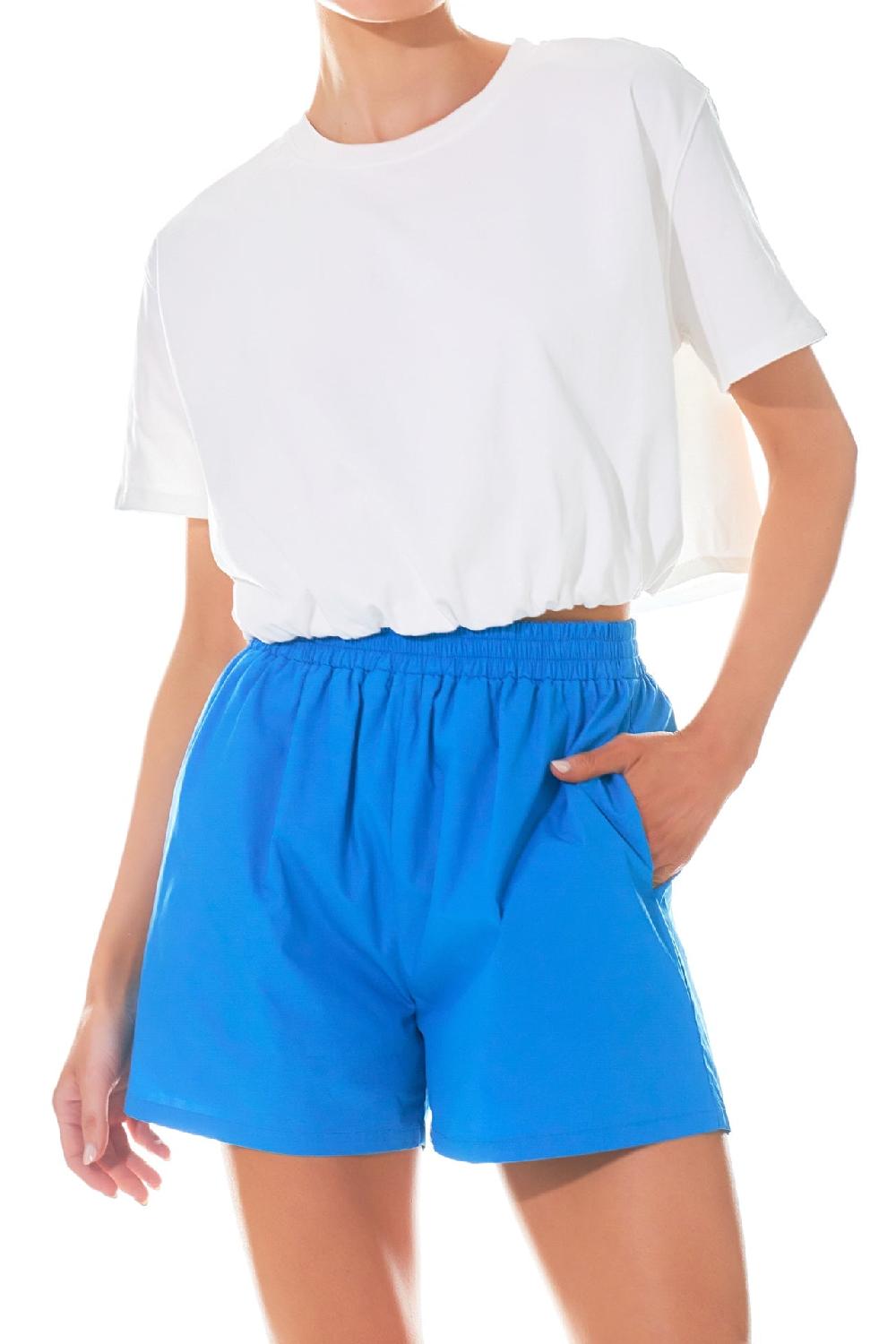 Endless Rose Cropped Top With Elastic Band WHITE