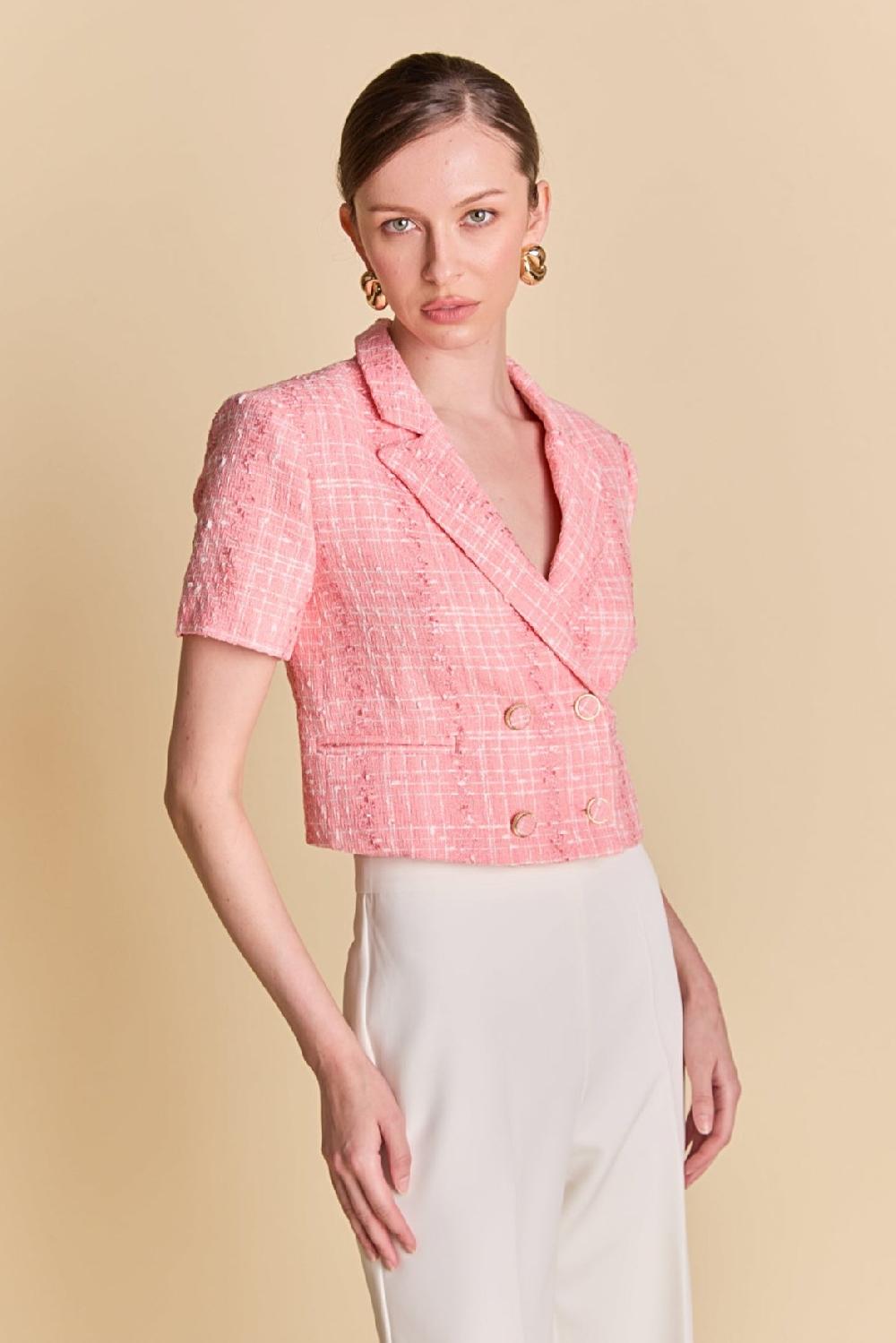 endless rose Cropped Tweed Jacket PINK