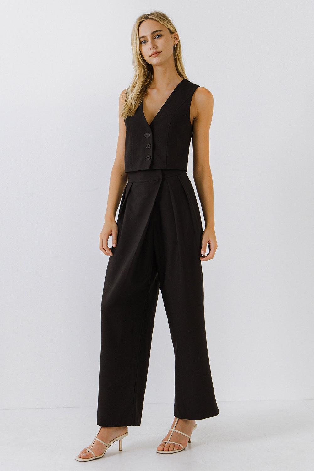 Endless Rose Cropped Vest BLACK