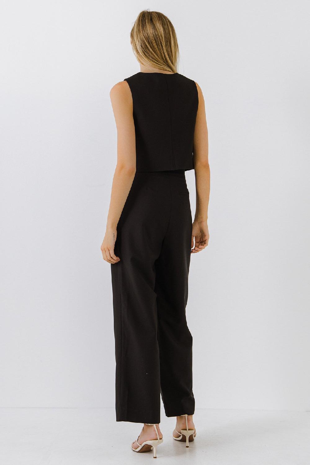 Endless Rose Cropped Vest BLACK