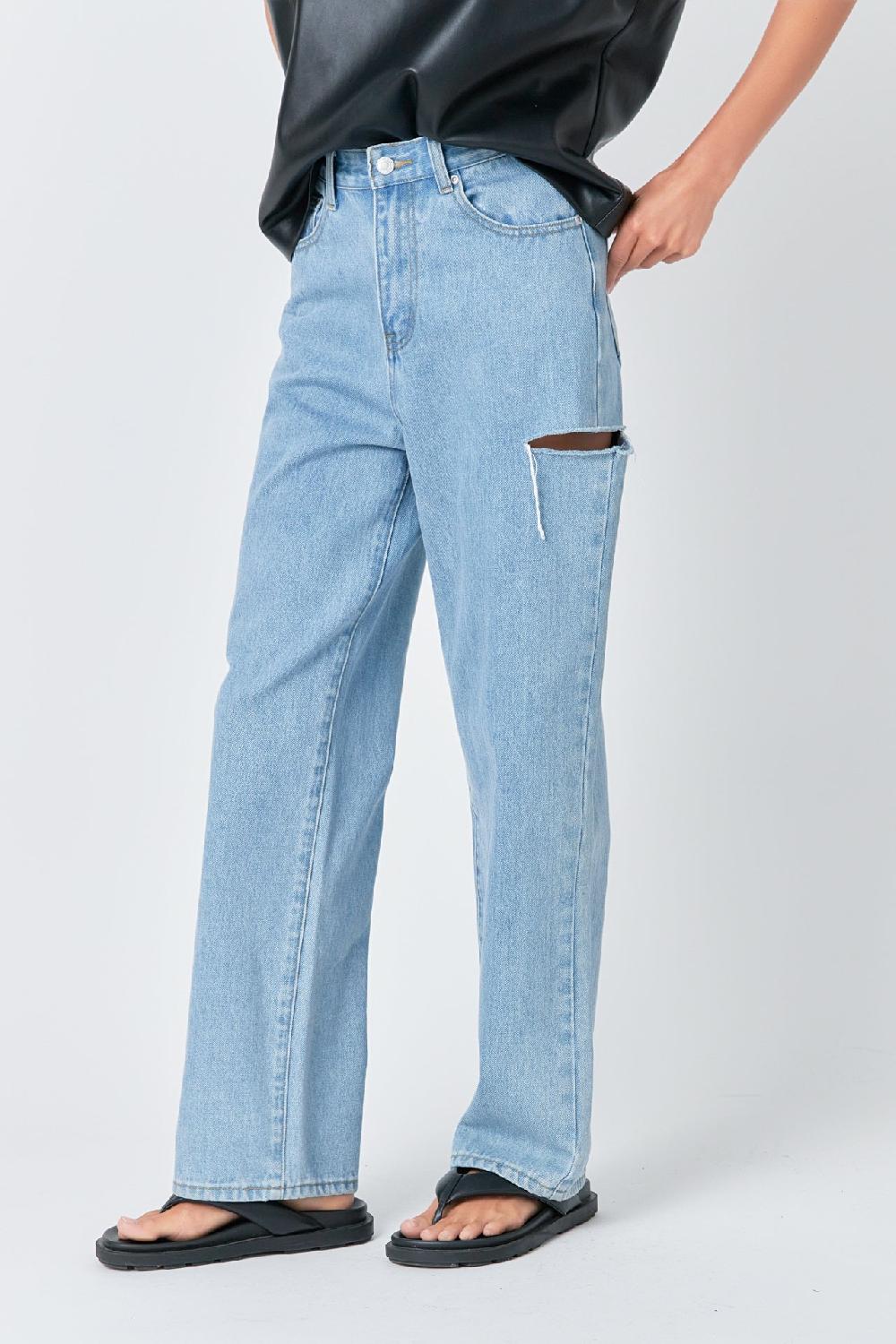 Endless Rose Cut Out Detail Jean DENIM