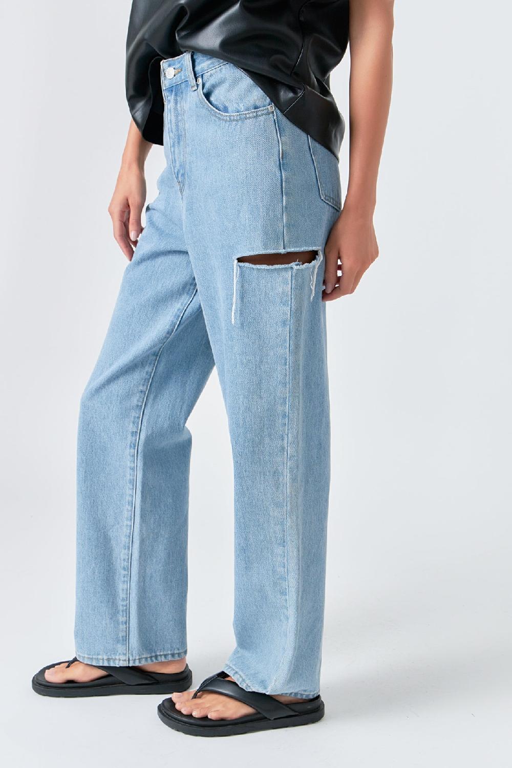 Endless Rose Cut Out Detail Jean DENIM