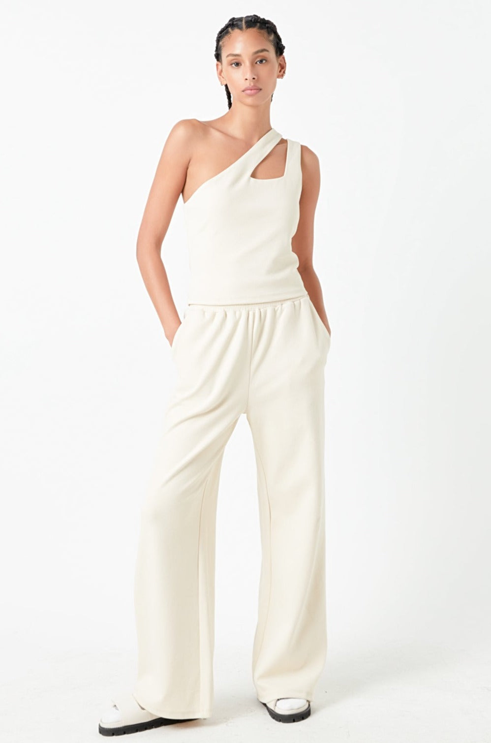 Endless Rose Cut-Out Detail Tank Top BEIGE