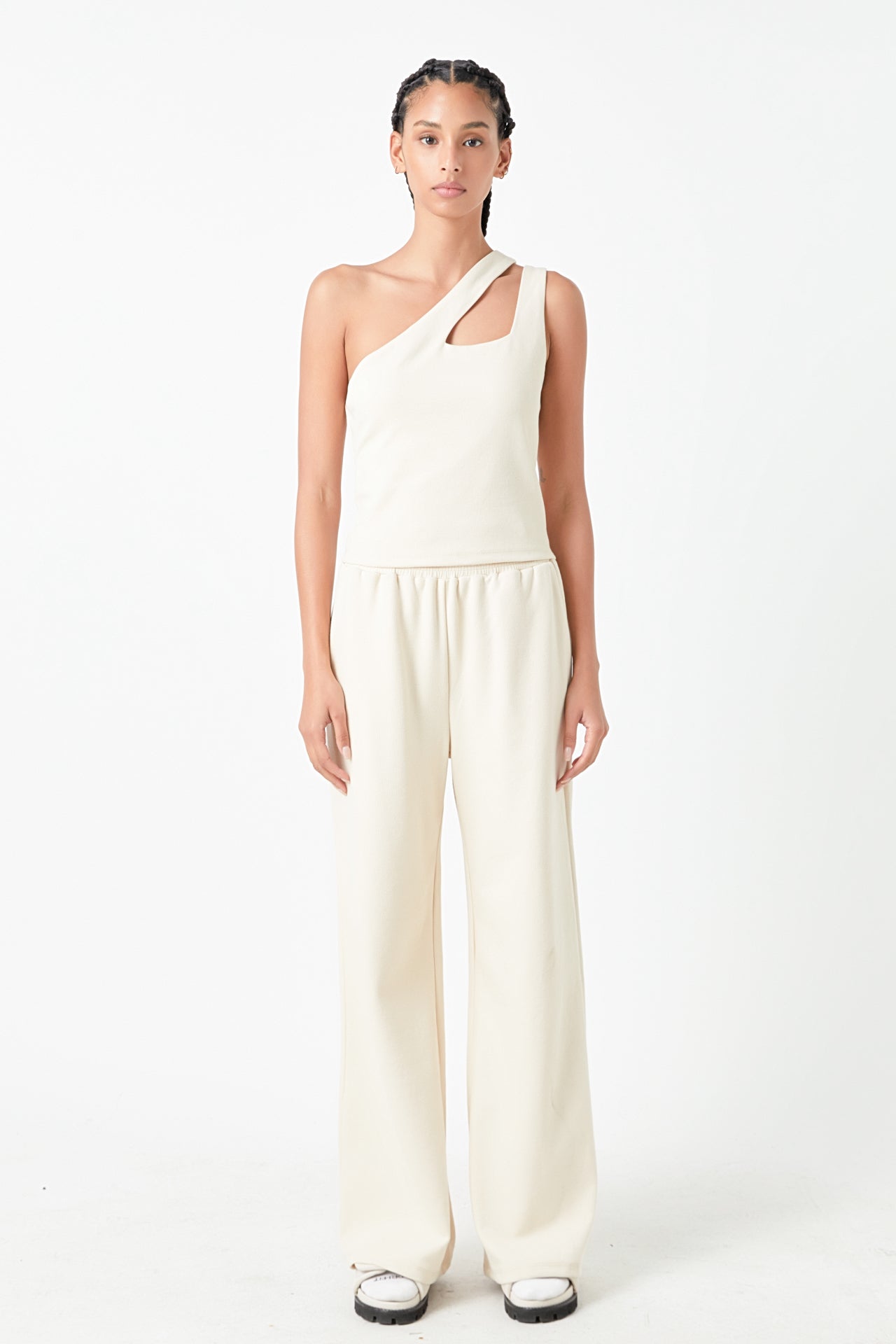 Endless Rose Cut-Out Detail Tank Top BEIGE