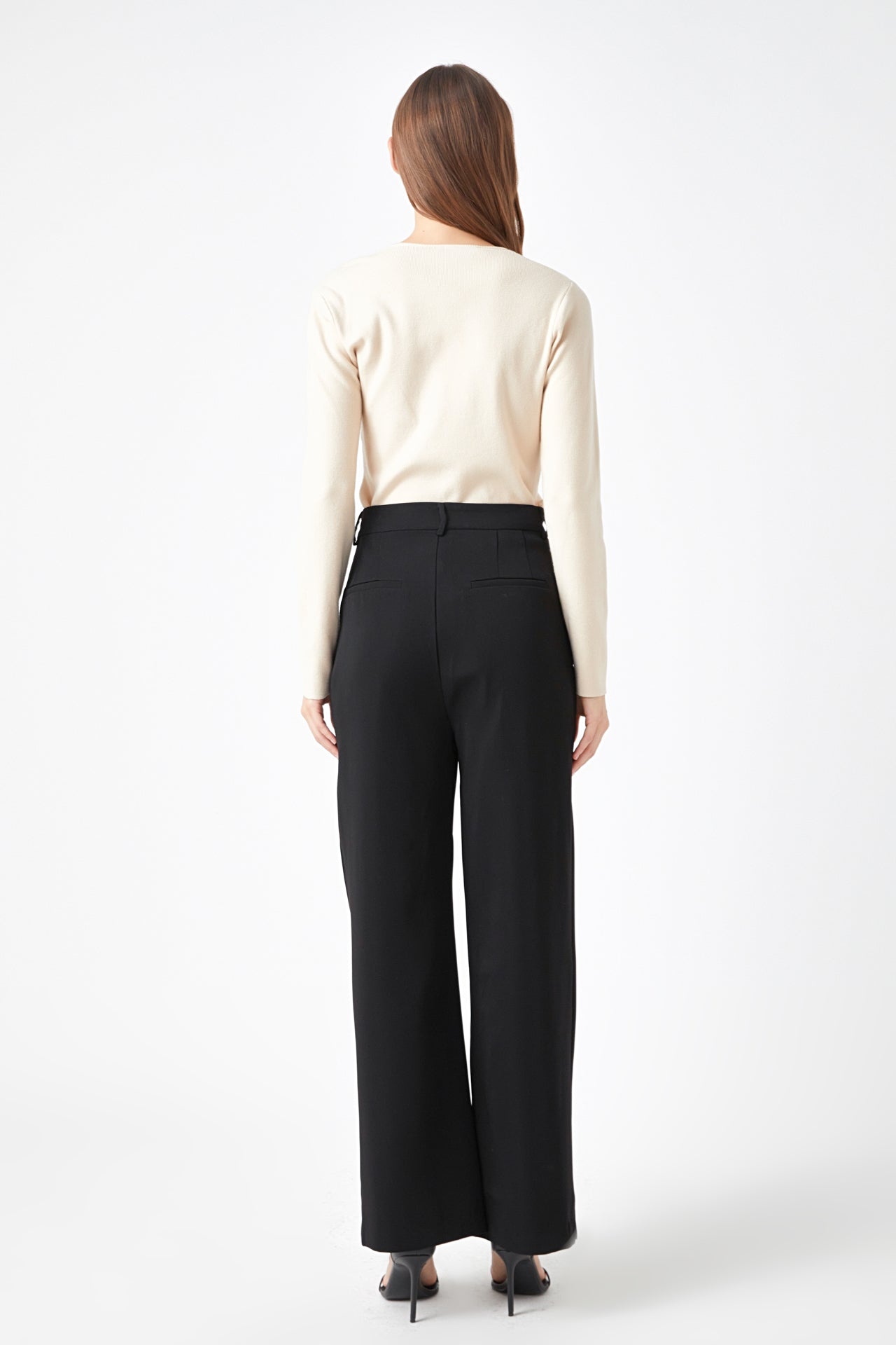 Endless Rose Cut Out Long Sleeve Knit Top IVORY