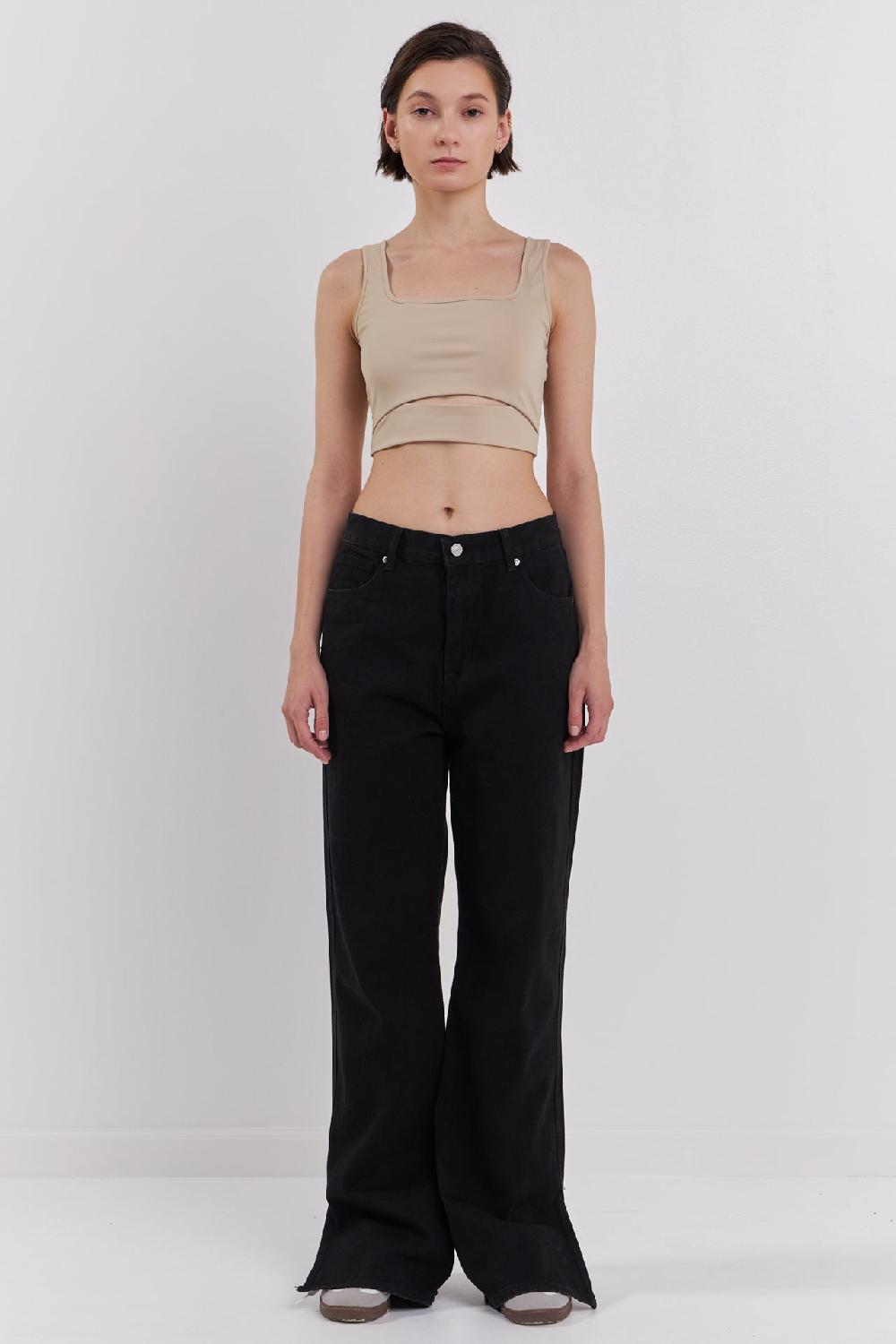 Endless Rose Cut-Out Tank Top KHAKI