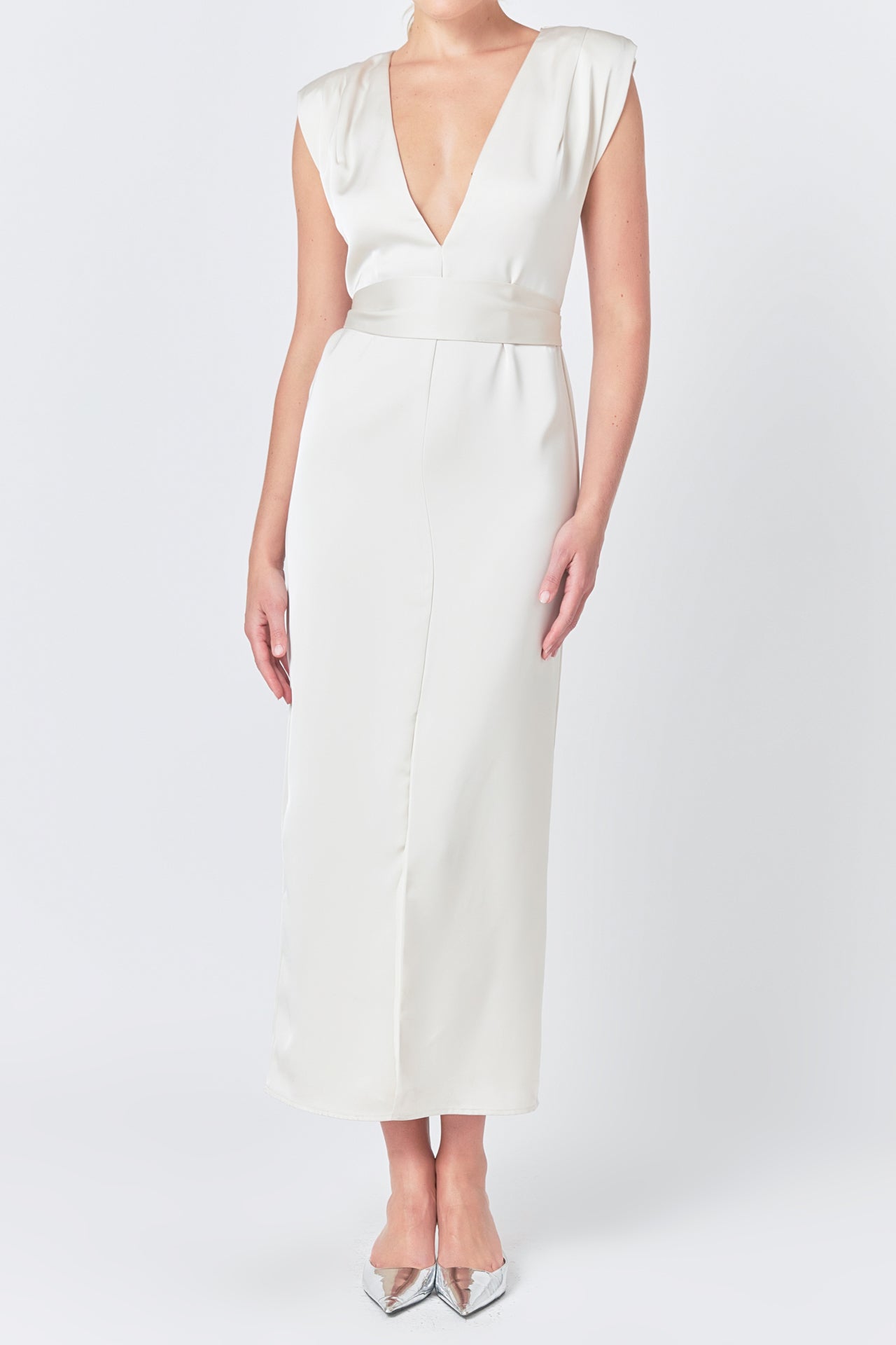 Endless Rose Deep V Maxi Dress CHAMPAGNE