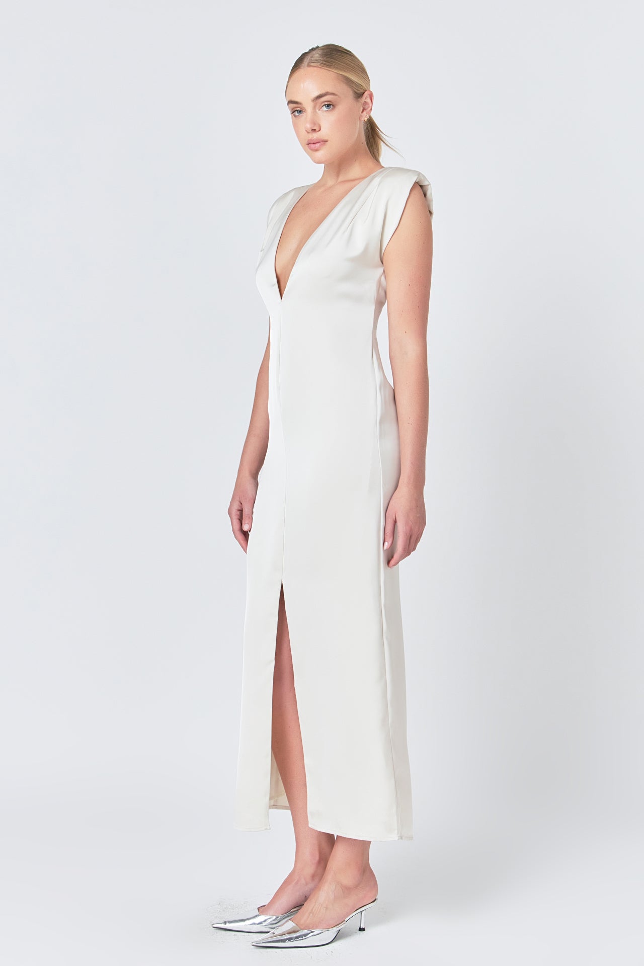 Endless Rose Deep V Maxi Dress CHAMPAGNE