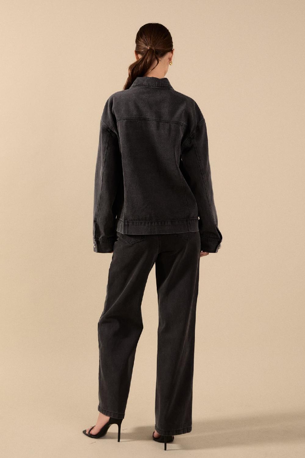 Endless Rose Denim Jacket With Pockets DARK GREY